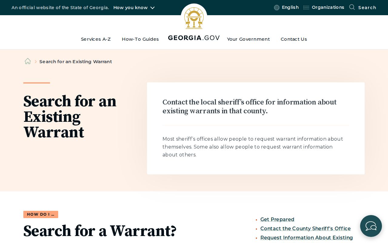 Georgia official route for a Haralson County arrest warrant lookup