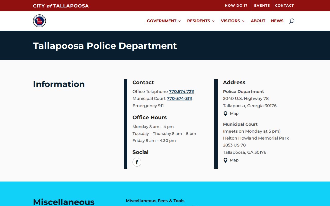 Tallapoosa warrant records police and municipal court contacts