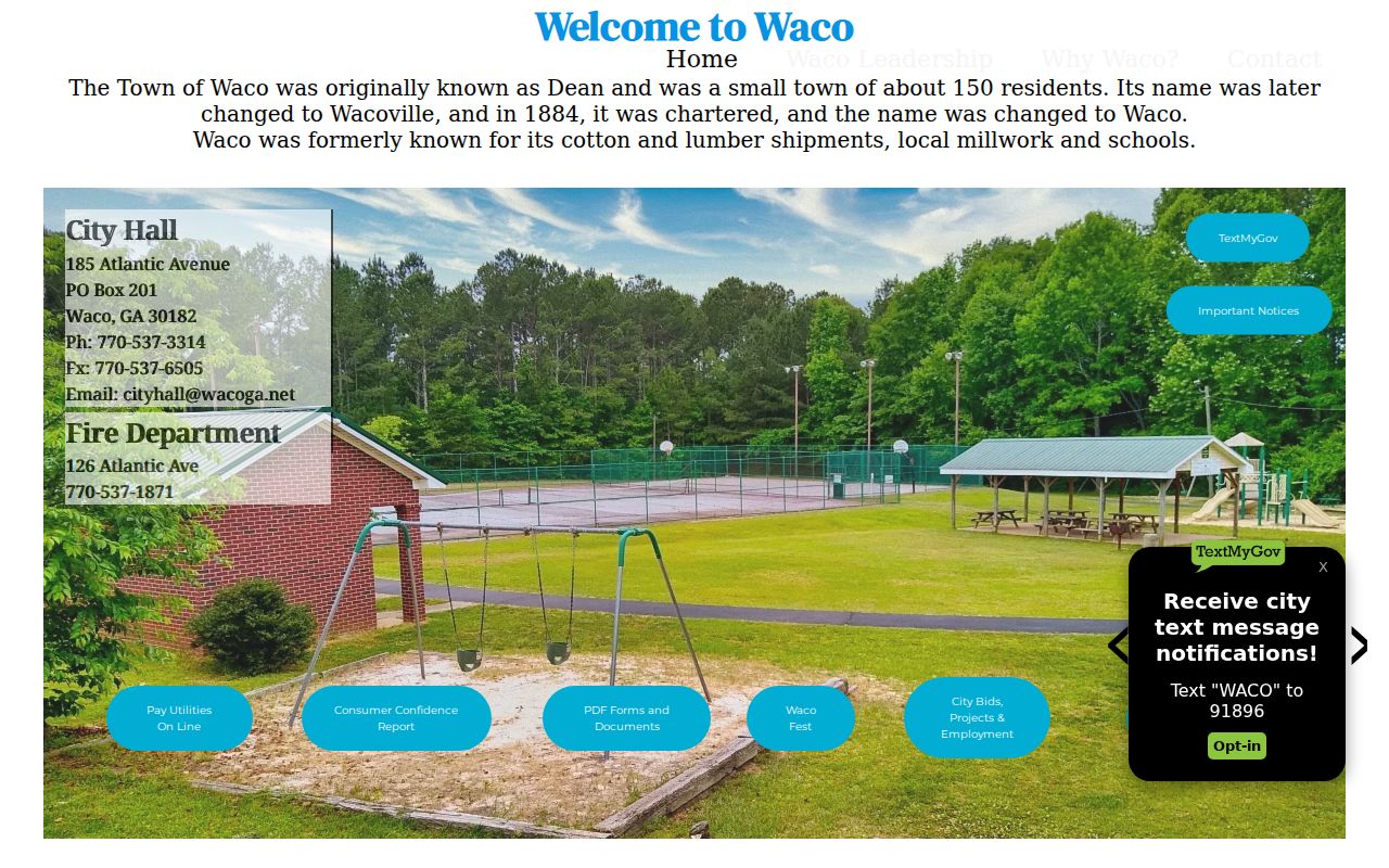 Haralson County Waco city warrant City Hall contact route