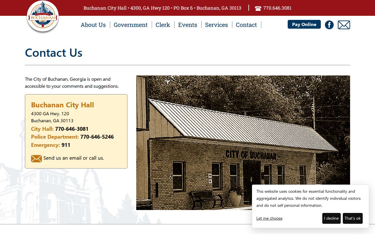 Haralson County Buchanan city court warrant City Hall and police contacts